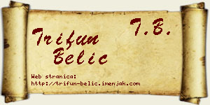 Trifun Belić vizit kartica